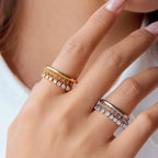 2H Rhinestone Tassel Ring Non-Fading Jewelry Ring Accessories