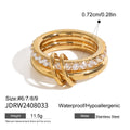 Cubic Zirconia Stainless Steel Ring in Gold-Tone — Thoughtful Design with a refined design profile