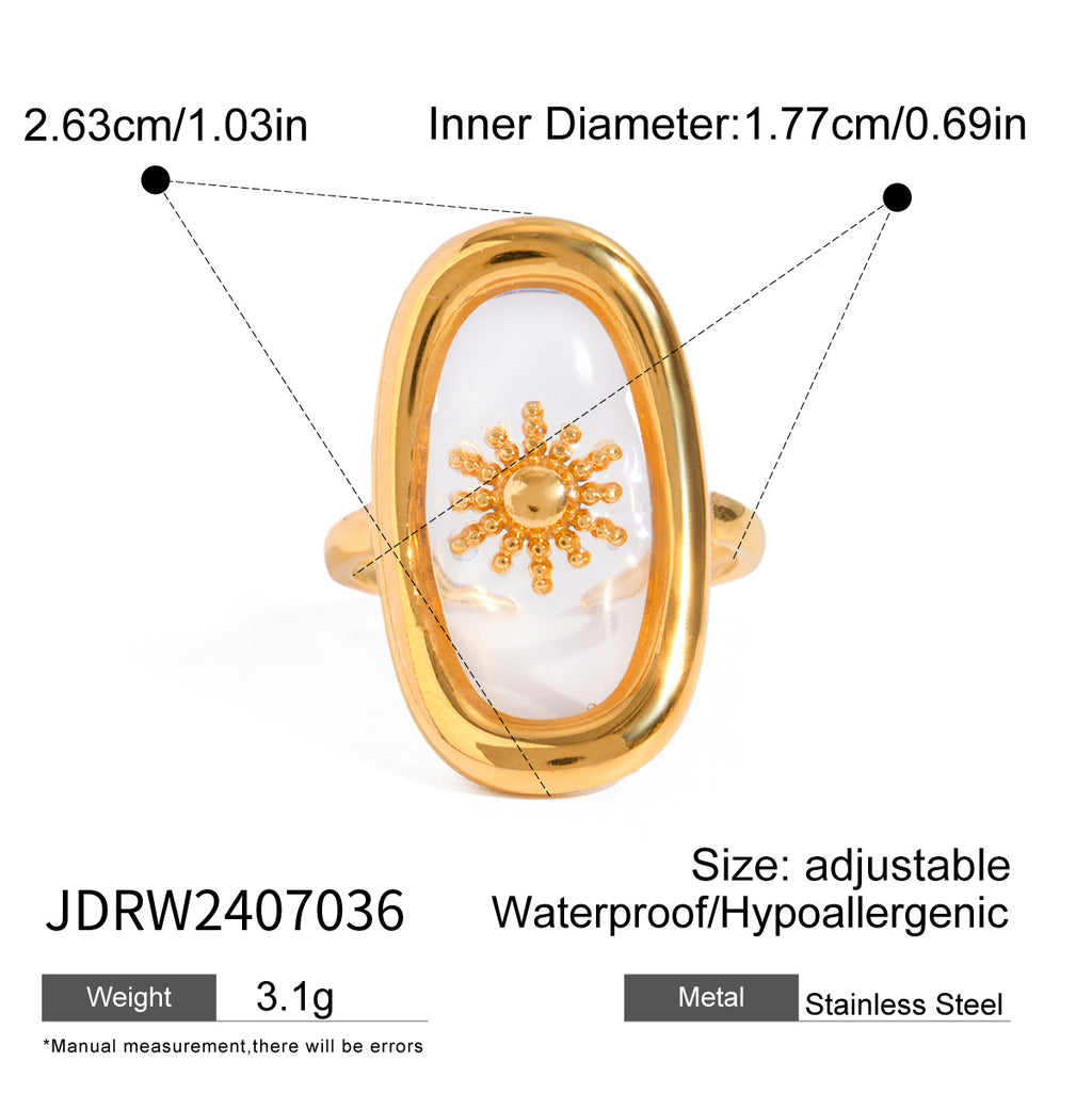 Zircon Ring Stainless Steel Jewelry Does Not Fade Rings