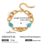 2H Bracelet Jewelry for Women, Non-Fading Stainless Steel Blue Turquoise Product