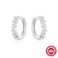 Rainbow Star Moon Zircon 925 Sterling Silver Hoop Earrings — decorative detail — jewelry finish and design detail