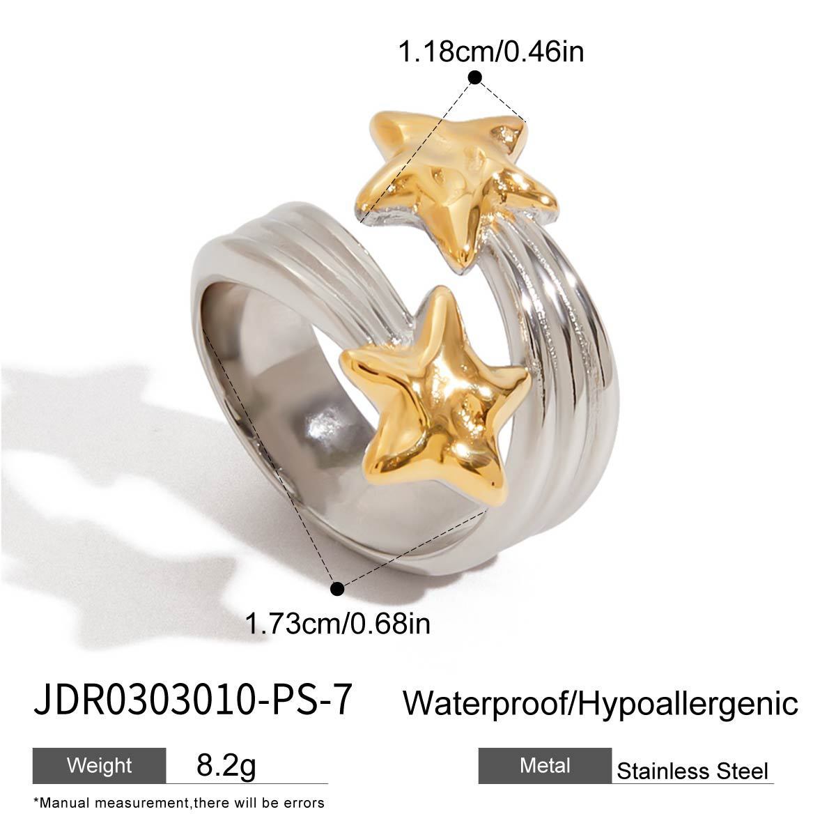 Original Design Five-Pointed Star Ring Non-Fading Jewelry Stainless Steel Accessories ring
