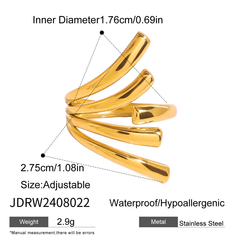 Stainless Steel Irregular Open Ring ring