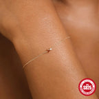 S925 Sterling Silver Birthstone Diamond Bracelet Four Prong Setting