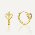 SE0330 S925Old Money Heart-shaped Earrings Minimalist Trendy Smooth Earrings Hoop Earrings