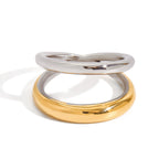 Color Block Ring Non-Fading Jewelry Stainless Steel Accessories for Women