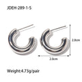 Openwork Stainless Steel Gold-Plated Hoop Earrings — alternate product view — jewelry finish and design detail