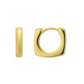 Gold-Plated Brass Geometric Square Ear Cuff Earrings with Minimalist Detail with gold-tone brass construction
