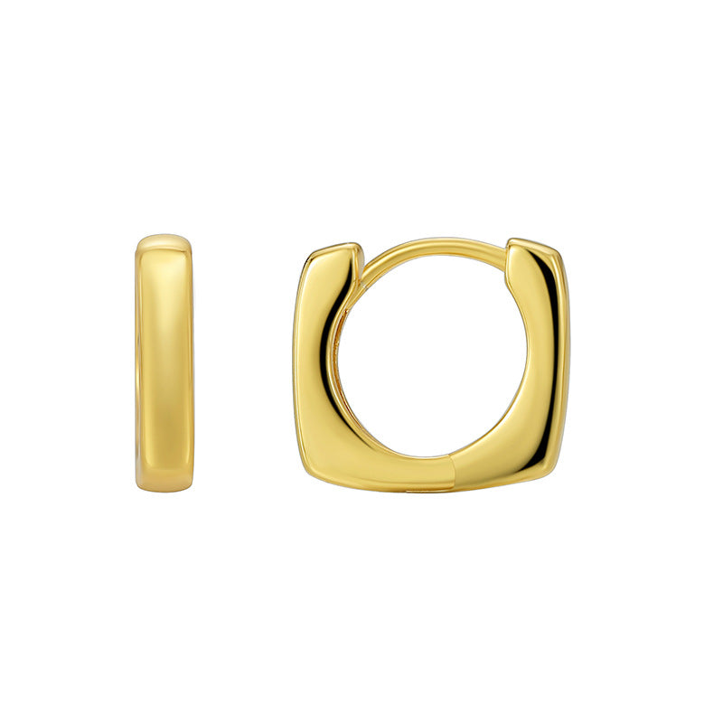 E0584 Fashion Geometric Square Earrings for Women Creative Minimalist Style Simple Ear Clips