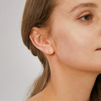 E0366 Modern Simple Rectangular Pink Zircon Stud Earrings for Women Fashion Exquisite Jewelry Earrings