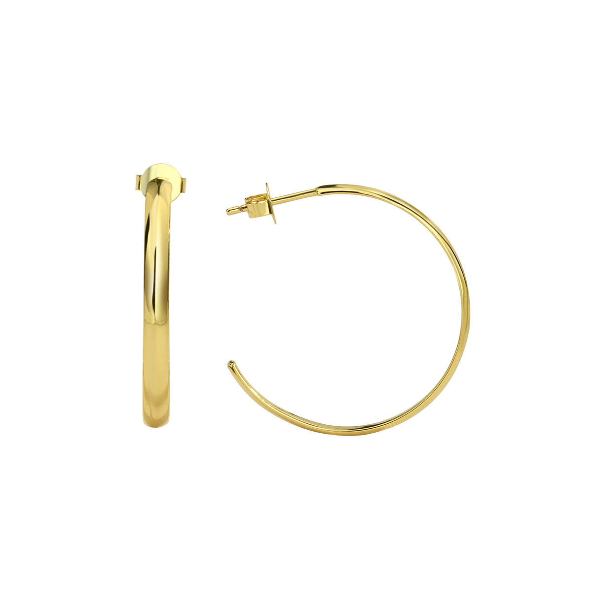 E0300 Multi-size Wind Earrings Simple Geometric C Word Earrings Curved Metal Texture Earrings for Women