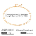 Double Layer Stacked Necklace Collarbone Chain Stainless Steel Jewelry Non-Fading