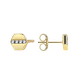 Gold-Plated Brass Geometric CZ Earrings — Curated Style in a gold-tone brass finish