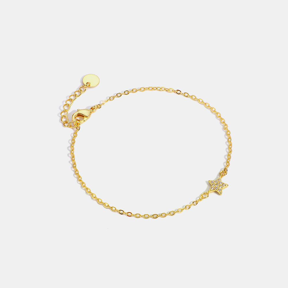 B0008 Star Bracelet for Women, Simple Style, Best Friend, Copper Inlaid with Zircon, Student Jewelry