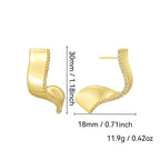 E0699 Geometric Origami Irregular Earrings for Women Copper Plated Real Gold Micro Inlaid White Zircon Fashion Earrings