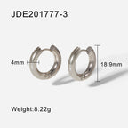 4Millimeter Design Geometric Hoop Earrings 4mm 18K Gold Plated Steel