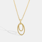 N0128 Hot Selling Jewelry Simple Trendy Double Loop Braided Pendant Collarbone Chain Vintage Necklace
