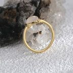 Gold-Plated Brass Vintage-Inspired Opal Ring with minimalist design details