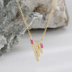 SN0016 S92Silver Tassel N Rectangular Bar Collarbone Chain Pendant for Men and Women