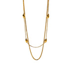 Trendy Retro Simple Personality Gold-Plated Minimalist Multi-Layer Necklace for Women Collarbone Chain