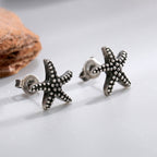 E0718 Summer Ocean Elements Ancient silver Starfish Earrings for Women Fashion Minimalist Style Ear Jewelry