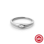 s925Sterling Silver Design Diamond Ring Retro Fashion Eye Ring for Women Eye Drill