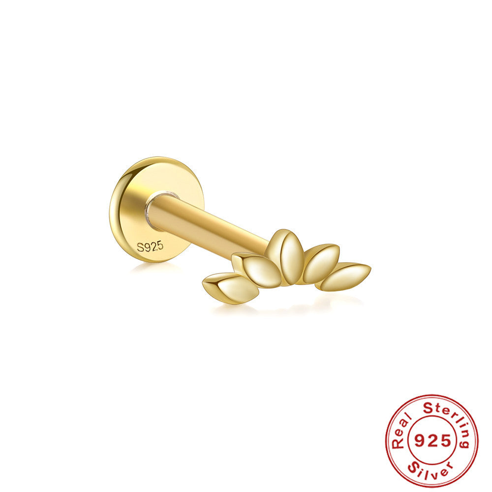 S925Sterling Silver Horse Eye Multi-Diamond Dragonfly Earrings Hot Sale16G Flat Head Piercing Threaded Ear Bone Stud Earrings for Women