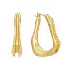 E0693 Simple Fashion Irregular Smooth Earrings for Women Brass Gold-Plated Ear Jewelry