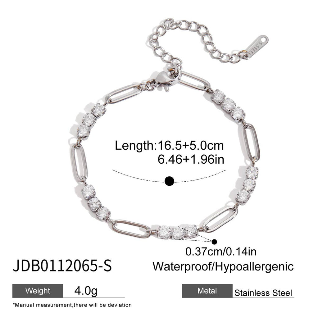 Stainless Steel Zircon Bracelet Women's Non-Fading Jewelry