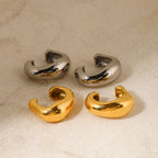 New18k Gold Stainless Steel Rivet Ear Clip Earrings Stainless Steel Jewelry Fashion Personality Women's Gift Accessories