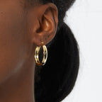 E0276 Fashion Ornament Large Circle HOOP Minimalist Design Earrings Retro Hong Kong Style Ear Clip