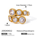18K Gold-Tone Stainless Steel Cubic Zirconia Open Profile Open Ring featuring cubic zirconia and a gold-tone finish