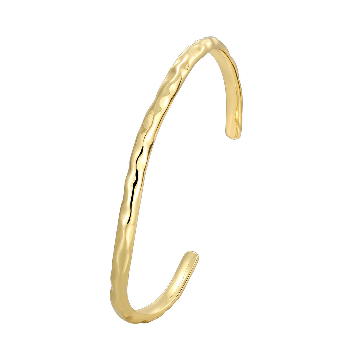 CYB0097 S925 Silver Irregular Hammered Bracelet For Women