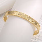 CYB0165 Lucky Four-Leaf Clover Copper Bracelet Zircon Open Simple Women's Bracelet