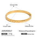Cubic Zirconia Stainless Steel Gold-Plated Bangle Bracelet — alternate product view — jewelry finish and design detail