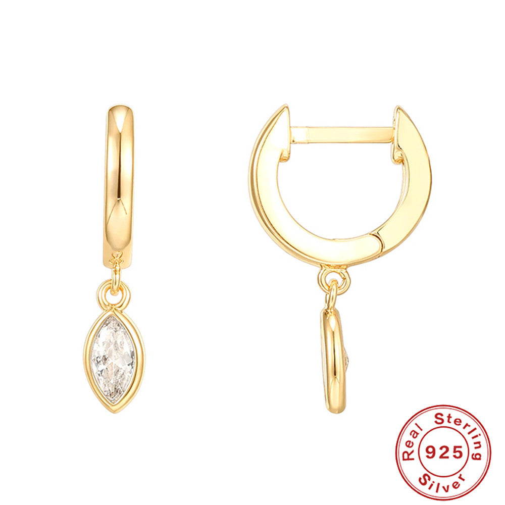 S925Sterling Silver Dagger Cross Earrings Devil's Eye Star Moon Pendant Hoop Earrings Hot-Selling Women's Earrings