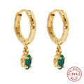 Mixed-Color Zircon 925 Sterling Silver Hoop Earrings — decorative detail — jewelry finish and design detail