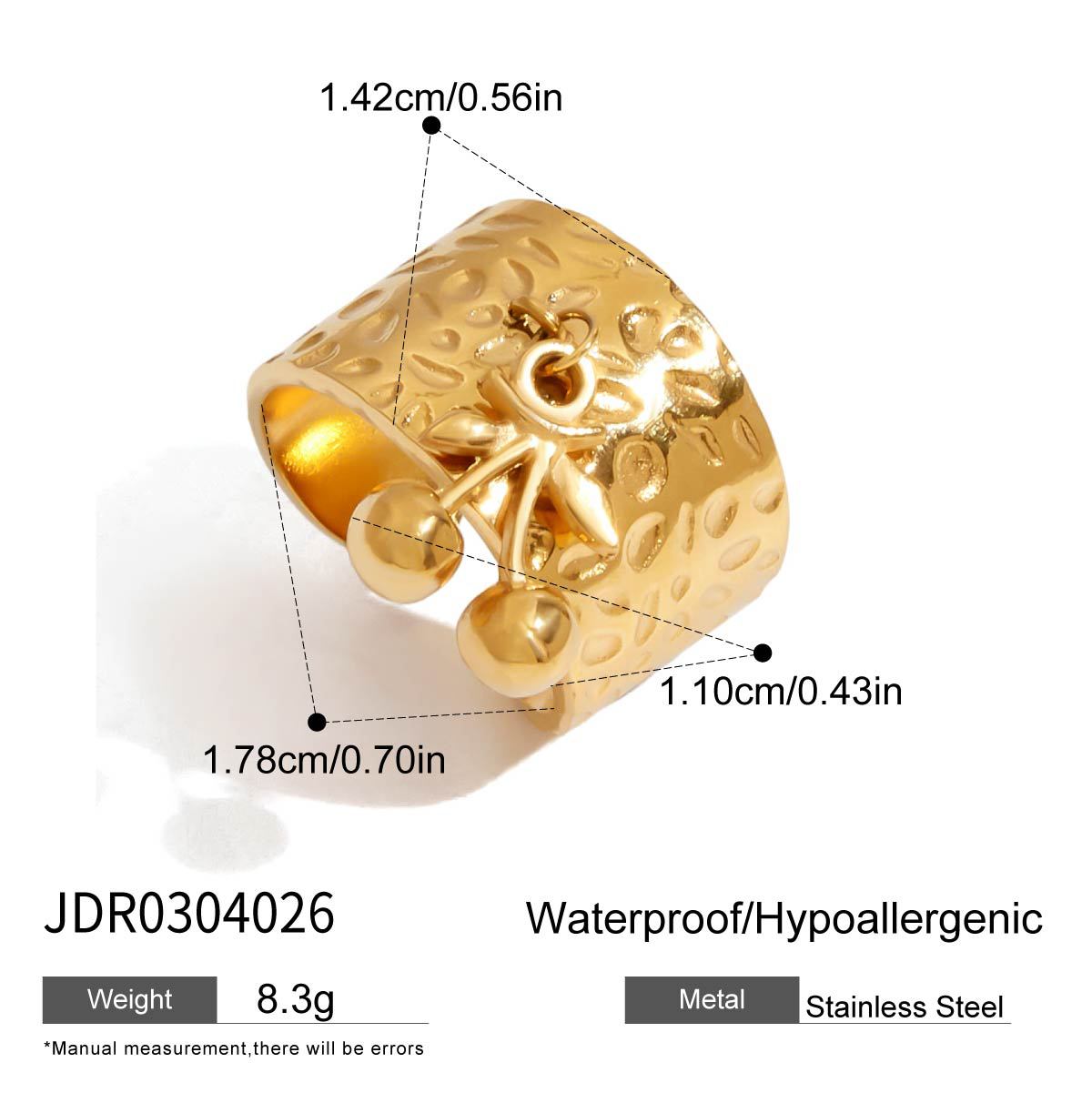 Stainless Steel Cherry Zircon Necklace Jewelry for Women, Non-Fading Choker Accessories