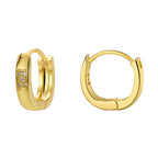 E0650 Fashion Simple Basic Small Earrings for Women Brass Gold-Plated Micro-Inlaid White Zircon Minimalist Ear Clips