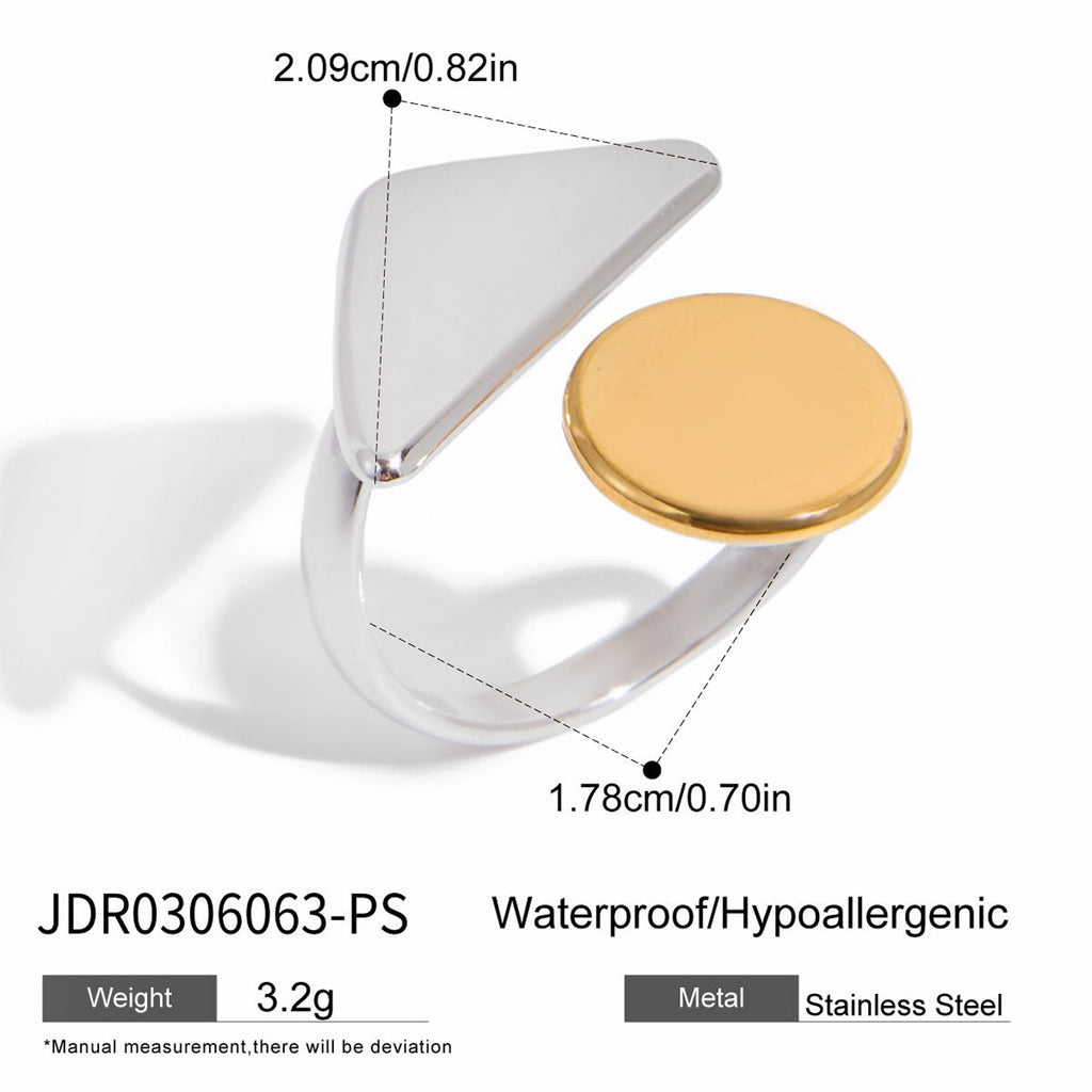 2H Geometric Ring Non-Fading Jewelry Stainless Steel Ring for Women