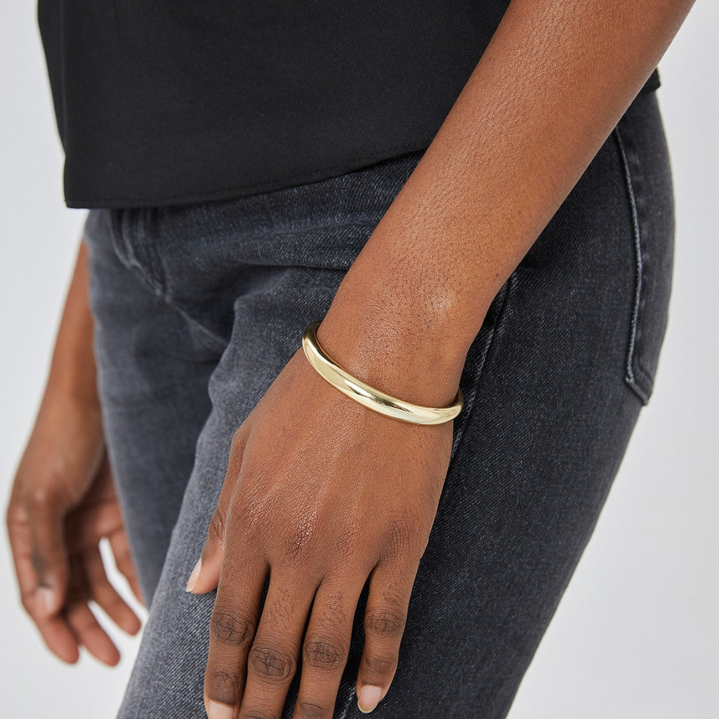 B0043 gold Glossy Open Bracelet for Women Heavy Metal Feel Fashion Jewelry