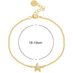 CYB0356 Copper plating14k Gold Five-Pointed Star Fashion Bracelet Zircon Jewelry Starfish Beach