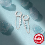 Hot Sale925Sterling Silver Diamond-Studded Hoop Earrings Chain Diamond-Studded Tassel Ear Thread Earrings Drop Earrings Ear Jewelry