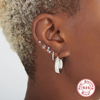 New S925Sterling Silver Stud Earrings18G Flat Head Push Piercing Cartilage Earrings Hot Selling Piercing Ear Lobe