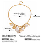 Shell Necklace Beach Vacation Collarbone Chain Stainless Steel Jewelry