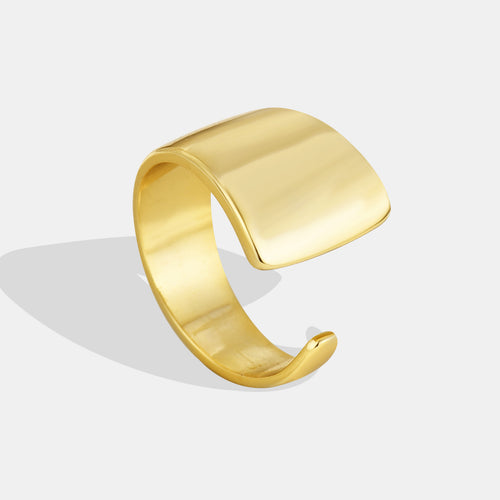 18K Gold-Plated Brass Asymmetric Adjustable Ring for boutique wholesale jewelry collections