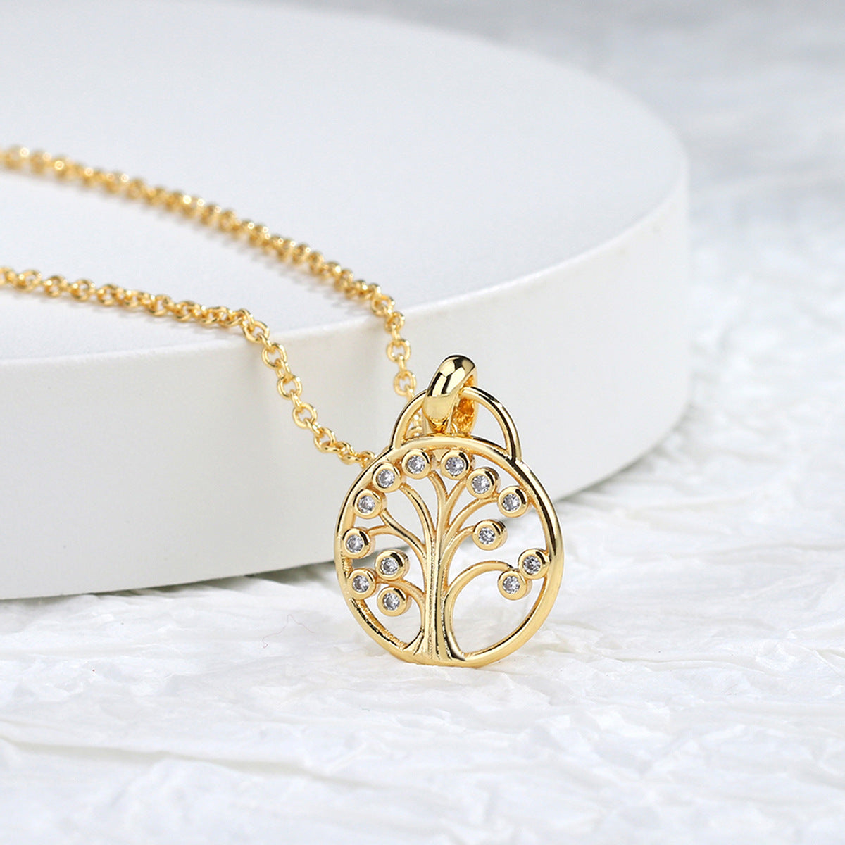 N0150 Tree of Life Pendant Necklace Tribal Totem Round Tree Collarbone Necklace