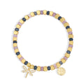Gold-Plated Brass Dragonfly Beaded CZ Bracelet featuring cubic zirconia and a gold-tone finish