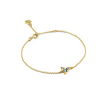B0024 Blue Zircon Flower Gold-Plated Bracelet Simple Jewelry