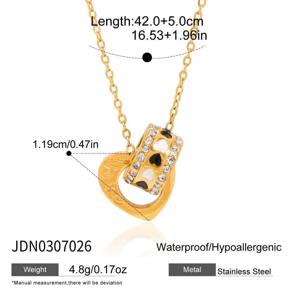 Rhinestone Circle Bead Necklace Accessories for Women Collarbone Chain Non-Fading Stainless Steel Jewelry